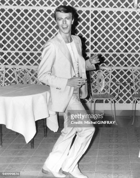 Le chanteur et acteur David Bowie de passage au 31e festival du cinéma à Cannes, France, en mai 1978.