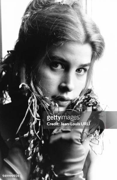 Portrait de l'actrice Blanche Baker, fille de Caroll Baker, en juin 1979 à Paris, France.