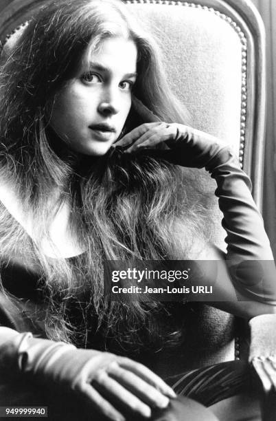 Portrait de l'actrice Blanche Baker, fille de Caroll Baker, en juin 1979 à Paris, France.