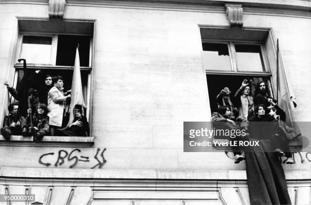 Mouvements et manifestations survenus en France durant les évènements de Mai 68 à Paris, France.