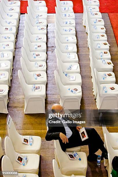 Head of Planning Commission Trevor Manual waits for the memorial service for former health minister Manto Tshabalala-Msimang to start in Pretoria...