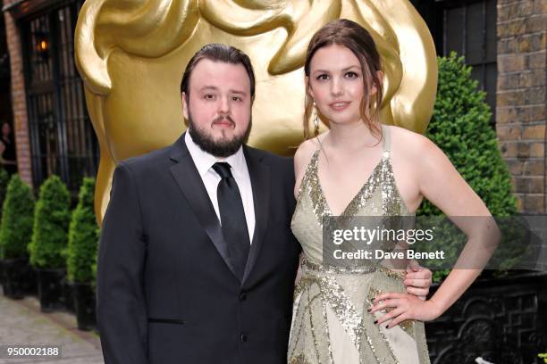 John Bradley and Hannah Murray arrive at the British Academy Television Craft Awards held at The Brewery on April 22, 2018 in London, England.