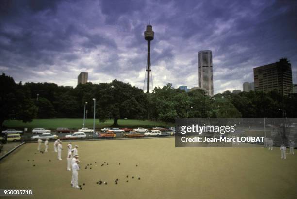 Terrain de pétanque circa 1990 à Sydney en Australie.