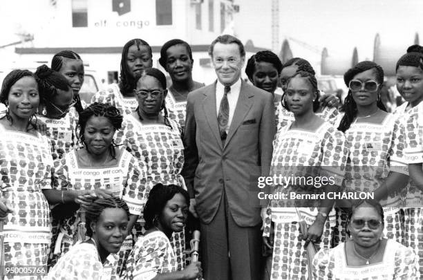 Albin Chalandon PDG du groupe Elf Aquitaine en mars 1983 au Congo.