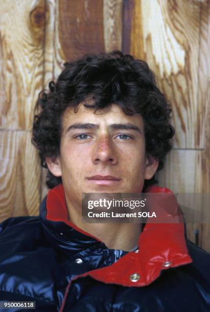 Le joueur de tennis Guy Forget en vacances le 6 janvier 1983, France.