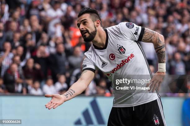 Alvaro Negredo Sanchez of Besiktas JK during the Turkish Spor Toto Super Lig football match between Besiktas JK and Evkur Yeni Malatyaspor on April...