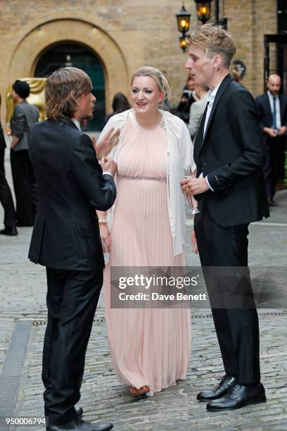 Mackenzie Crook, Daisy May Cooper and Charlie Cooper arrive at the British Academy Television Craft Awards held at The Brewery on April 22, 2018 in...