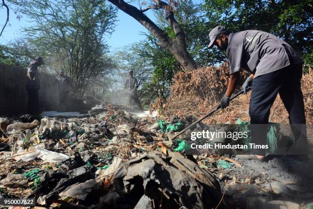 Various groups of environment enthusiasts took part to clean up Dr Salim Ali Bio Diversity Park on April 21, 2018 in Pune, India.