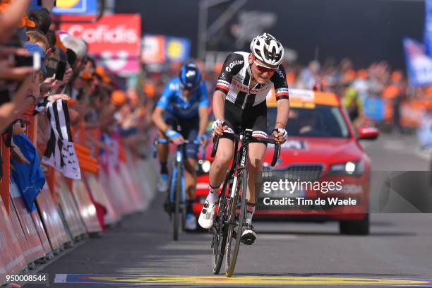 Arrival / Sam Oomen of The Netherlands and Team Sunweb / during the104th Liege-Bastogne-Liege 2018 a 258,5km race from Liege to Liege-Ans on April...