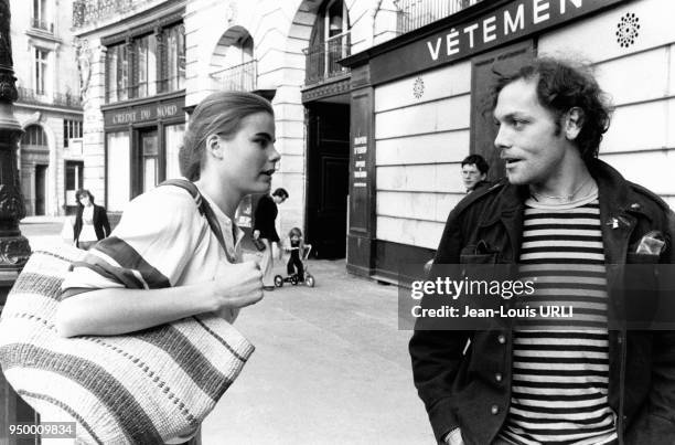 Mariel Hemingway et Patrick Dewaere le 10 mai 1979 à Paris, France.