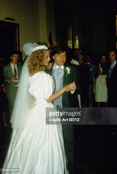 Mariage du joueur de tennis Ilie Nastase avec Alexandra King en septembre 1984, Etats Unis.