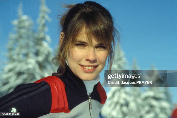 Actrice Alexandra Paul sur le plateau du film 'I Won't dance' realise par Edouard Molinaro le 2 fevrier 1984 en France.