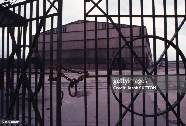 Une usine abandonnée circa 1985 à Manchester au Royaume-Uni.