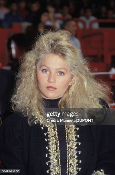 Portrait d'Annette Olsen, épouse de Stefan Edberg, le 4 novembre 1990 à Paris, France.