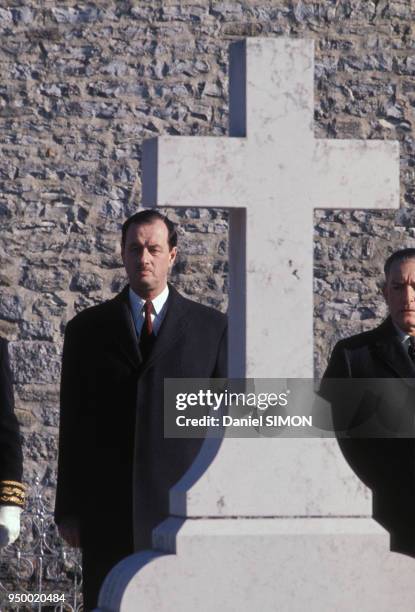 Philippe de Gaulle aux obsèques de sa mère Yvonne de Gaulle en novembre 1979 à Colombey-les-Deux-Églises, France.