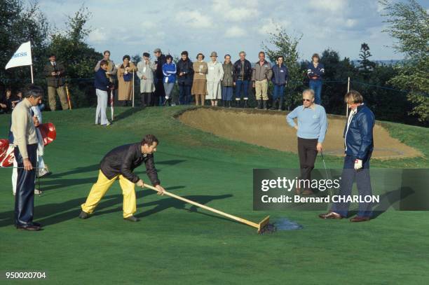 Portrait de l'ancien président américain Gerald Ford lors d'un tournoi de golf, circa 1980.
