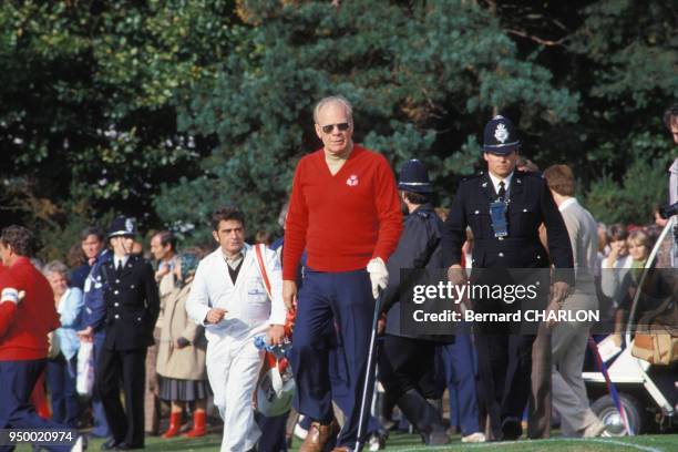 Portrait de l'ancien président américain Gerald Ford lors d'un tournoi de golf, circa 1980.