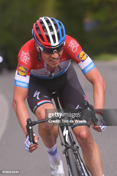 Bob Jungels of Luxembourg and Team Quick-Step Floors / during the104th Liege-Bastogne-Liege 2018 a 258,5km race from Liege to Liege-Ans on April 22,...