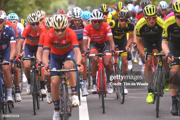 Vincenzo Nibali of Italy and Bahrain Merida Pro Team / Tsgabu Grmay and Team Trek Segafredo / Roman Kreuziger of Czech Republic and Team...