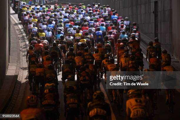 Peloton / Tunnel / Landscape / during the104th Liege-Bastogne-Liege 2018 a 258,5km race from Liege to Liege-Ans on April 22, 2018 in Liege, Belgium.