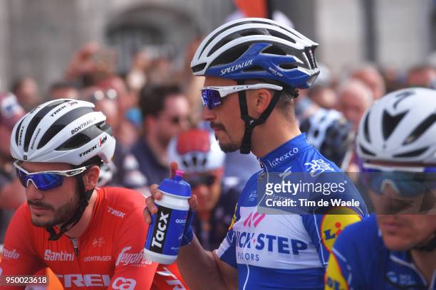Julian Alaphilippe of France and Team Quick-Step Floors / Tacx drinking bottle / during the104th Liege-Bastogne-Liege 2018 a 258,5km race from Liege...