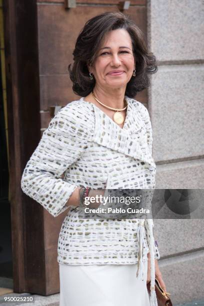 Ana Patricia Botin arrives to a meeting at 'Escuela Superior De Musica Reina Sofia' on April 22, 2018 in Madrid, Spain.