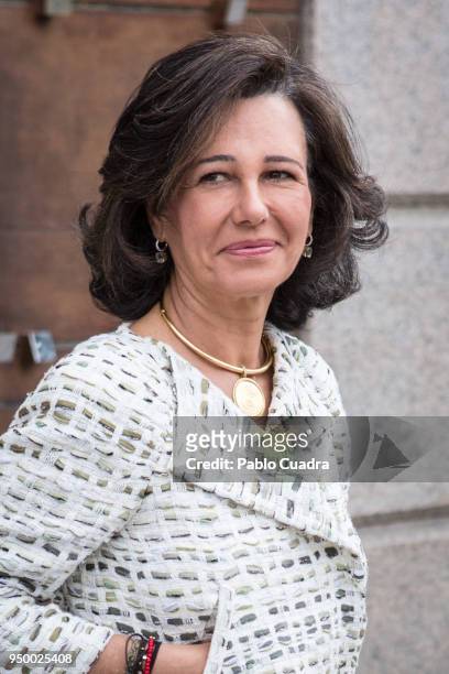 Ana Patricia Botin arrives to a meeting at 'Escuela Superior De Musica Reina Sofia' on April 22, 2018 in Madrid, Spain.