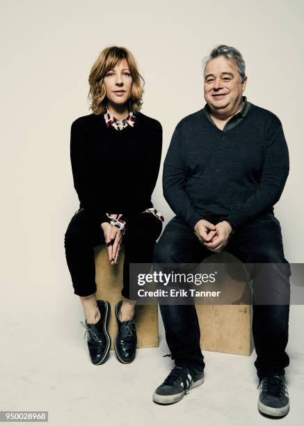 Sophie Lorain and Martin Paul-Hus of the film Slut In A Good Way pose for a portrait during the 2018 Tribeca Film Festival at Spring Studio on April...