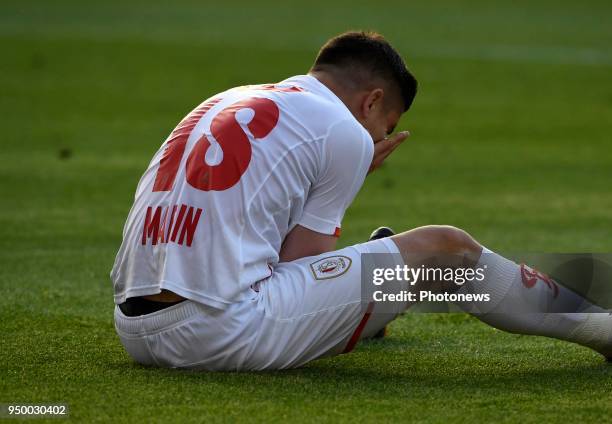 Marin Razvan midfielder of Standard Liege looks dejected during the Jupiler Pro League Play - Off 1 match between Club Brugge and Standard de Liege...