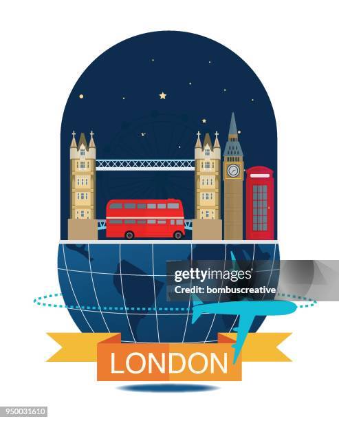 london city - midnight clock tower stock illustrations