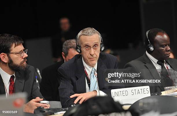 Climate Envoy Todd Stern attends a plenary session at the Bella Center in Copenhagen on December 19, 2009 on the 13th day of the COP15 UN Climate...