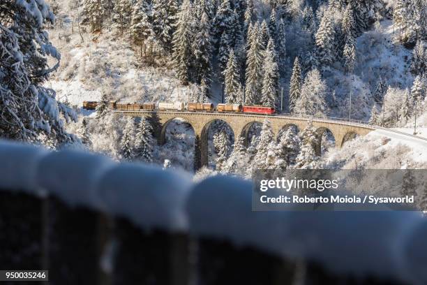 bernina express train, filisur, switzerland - svizzera 個照片及圖片��檔