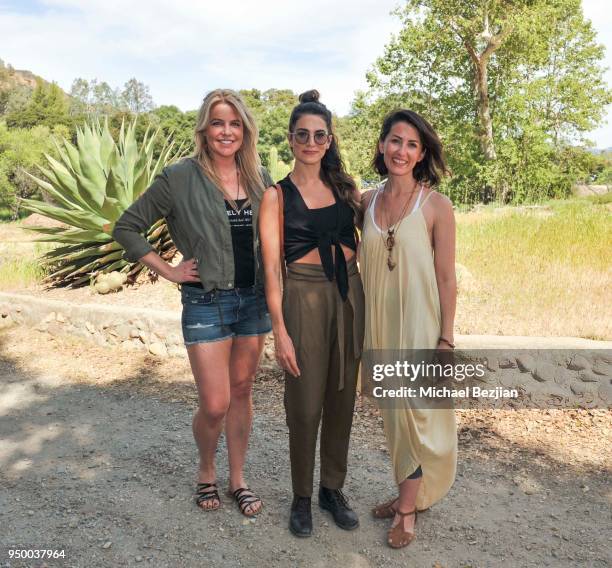 Nikki Reed, CEO and Founder of Unlikely Heroes Erica Greve, and Founder of Imagine Fest Natalie Backman attend Imagine Fest Yoga and Music Festival...