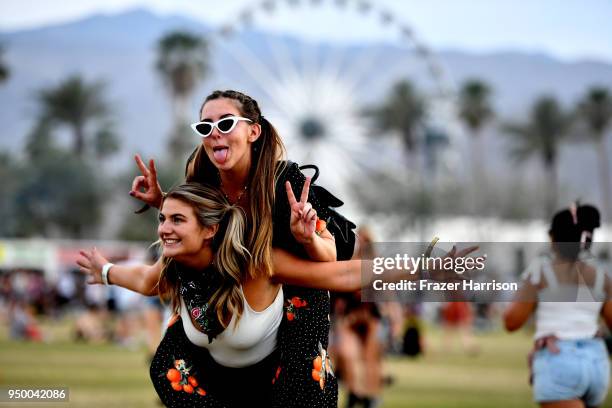 Festivalgoers during the 2018 Coachella Valley Music And Arts Festival at the Empire Polo Field on April 21, 2018 in Indio, California.