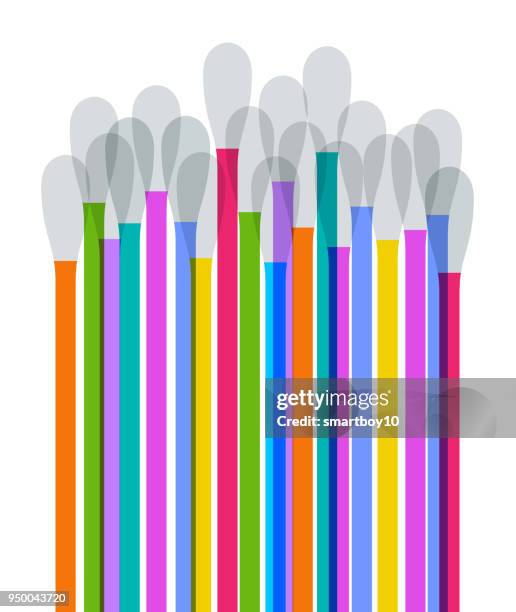 disposable cotton buds or swabs - ear wax stock illustrations