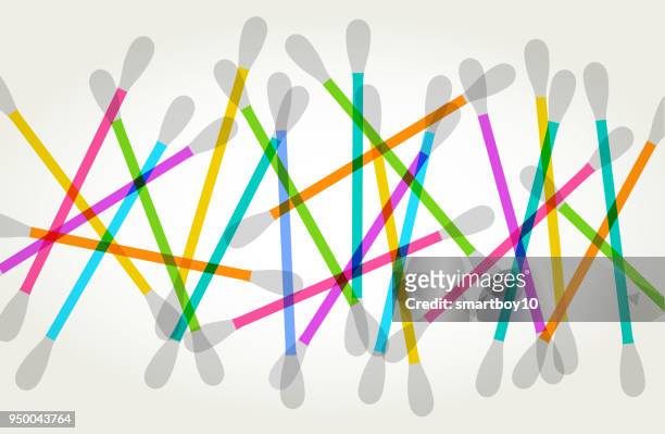 disposable cotton buds or swabs - ear wax stock illustrations