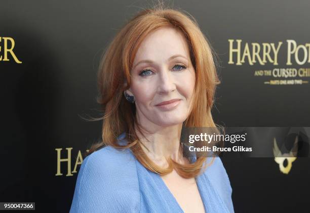 Rowling poses at "Harry Potter and The Cursed Child parts 1 & 2" on Broadway Opening Night at The Lyric Theatre on April 22, 2018 in New York City.