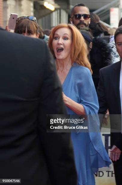 Rowling arrives at "Harry Potter and The Cursed Child parts 1 & 2" on Broadway Opening Night at The Lyric Theatre on April 22, 2018 in New York City.