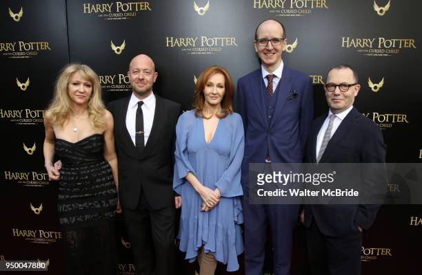Sonia Friedman, John Tiffany, J.K. Rowling, Jack Thorne and Colin Callender attend the Broadway Opening Day performance of 'Harry Potter and the...