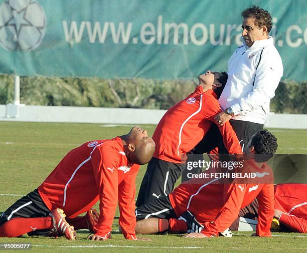 New coach of the Tunisia national soccer team, Tunisian Faouzi Benzarti attends his first training session with the team on December 22, 2009 at the...