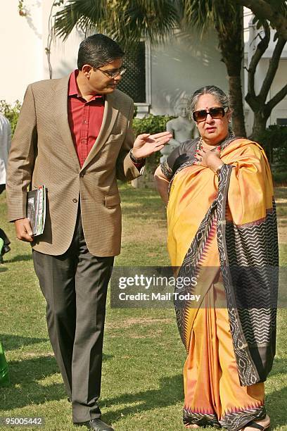 Orissa MP Jay Panda with editor Malvika Singh at the launch of the book 8 Aurangzeb road in New Delhi on Saturday, December 19, 2009.