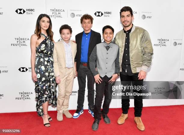 Actors Sheila Vand, Evan Rosado, Isaiah Kristian, Josiah Gabriel and Raul Castillo attend a screening of "We The Animals" during the 2018 Tribeca...