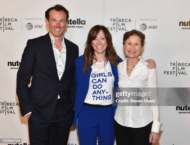 Michael Stanish, Helen O'Hanlon and Emily Arnold McCully attend the Shorts Program: Mirette during Tribeca Film Festival at Regal Battery Park 11 on...