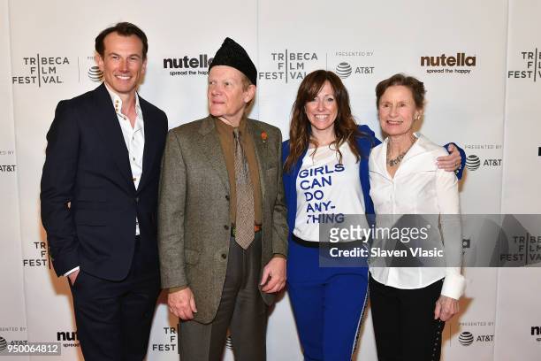 Michael Stanish, Phillip Petit, Helen O'Hanlon and Emily Arnold McCully attend the Shorts Program: Mirette during Tribeca Film Festival at Regal...