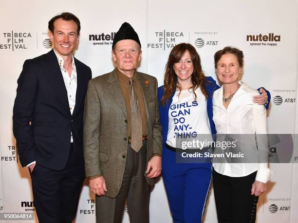 Michael Stanish, Phillip Petit, Helen O'Hanlon and Emily Arnold McCully attend the Shorts Program: Mirette during Tribeca Film Festival at Regal...