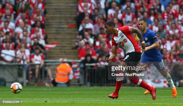 Southampton's Mario Lemina during the FA Cup semi-final match between Chelsea and Southampton at Wembley, London, England on 22 April 2018.