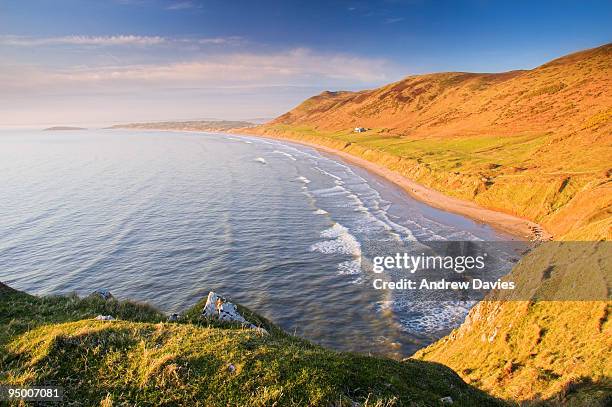 rhossili bay - rhossili bay stock pictures, royalty-free photos & images