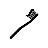 Toothbrush and paste vector icon