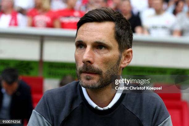 Head coach Stefan Leitl of Ingolstadt is seen during the Second Bundesliga match between Fortuna Duesseldorf and FC Ingolstadt 04 at Esprit-Arena on...