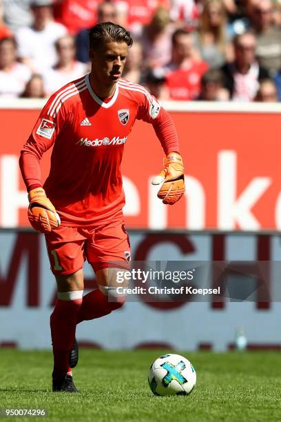 Oerjan Nyland of Ingolstadt runs with the ball during the Second Bundesliga match between Fortuna Duesseldorf and FC Ingolstadt 04 at Esprit-Arena on...